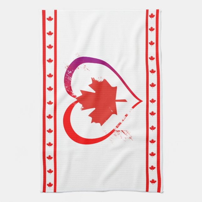 Canada heart kitchen towel (Vertical)