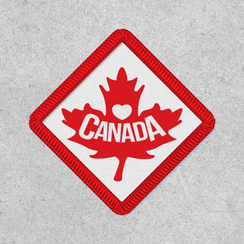 Canada heart maple leaf red white graphic patch