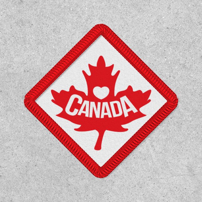 Canada heart maple leaf red white graphic patch (Front)