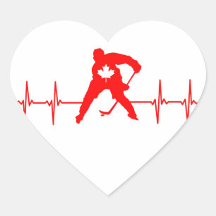 Canada Hockey  Heart Sticker