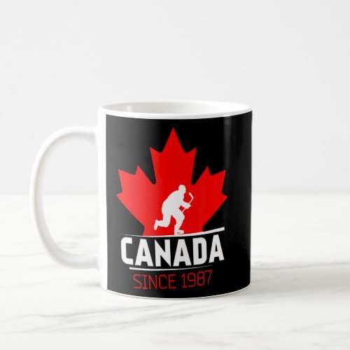 Canada Hockey Maple Leaf Ice Hockey Player Vintage Coffee Mug