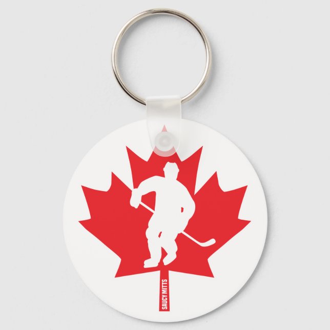 Canada Hockey Maple Leaf Player Keychain (Front)