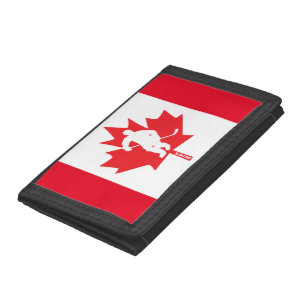 Canada Hockey Maple Leaf Player red Trifold Wallet