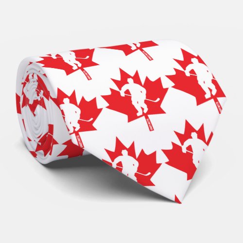 Canada Hockey Maple Leaf Player Tie