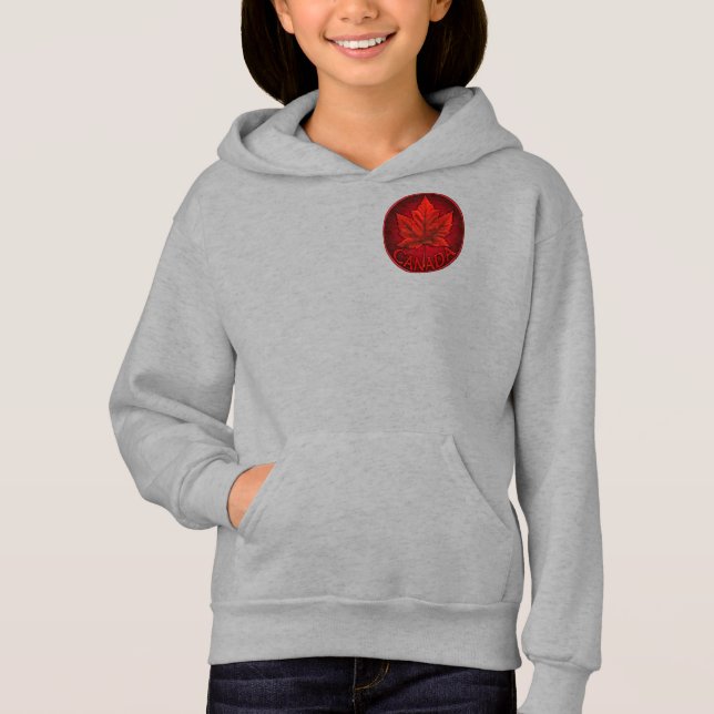 Canada Hoodie Canada Girls Maple Leaf Shirt Hoodie (Front)