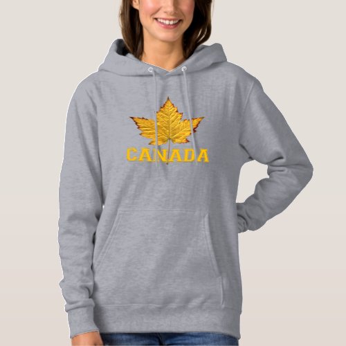 Canada Hoodies Womens Gold Maple Leaf Hoodie