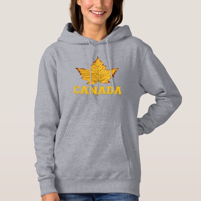 Canada Hoodies Women's Gold Maple Leaf Hoodie (Front)