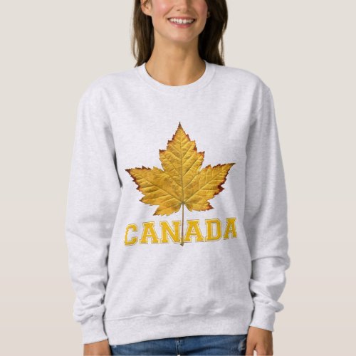 Canada Hoodies Womens Gold Maple Leaf Hoodie