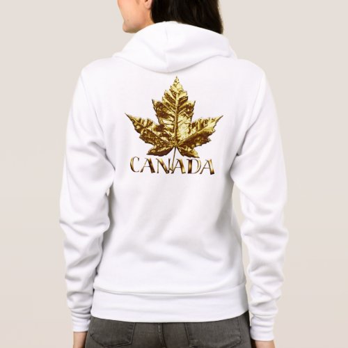 Canada Hoodies Womens Gold Maple Leaf Souvenir