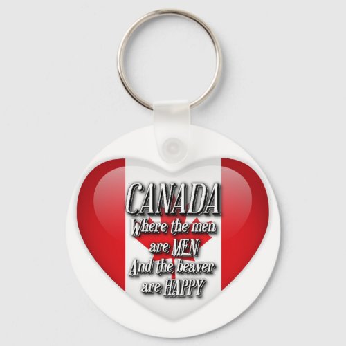 Canada Humor Heart Flag Key Chain
