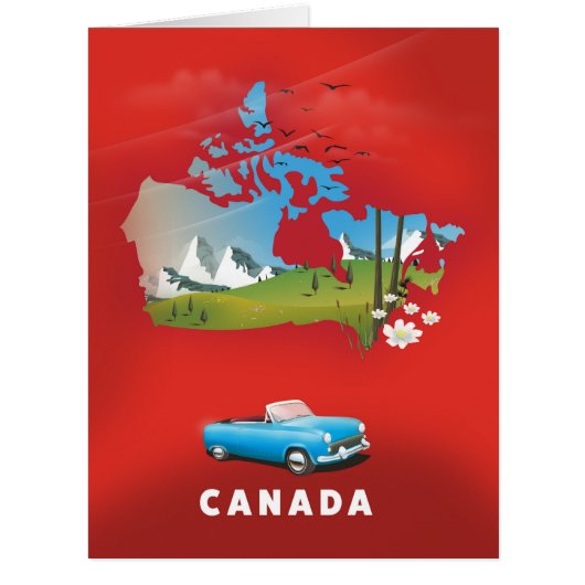 Canada illustrated travel print. cards (Front)
