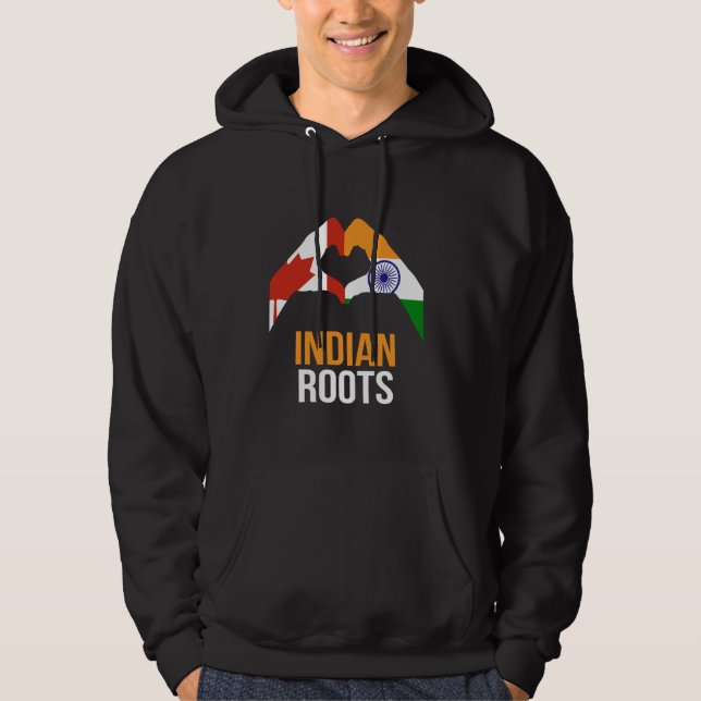 Canada India Flag Indian Roots Hoodie (Front)