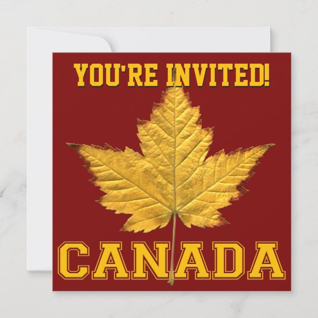 Canada Invitations Personalize Varsity Canada RSVP (Front)