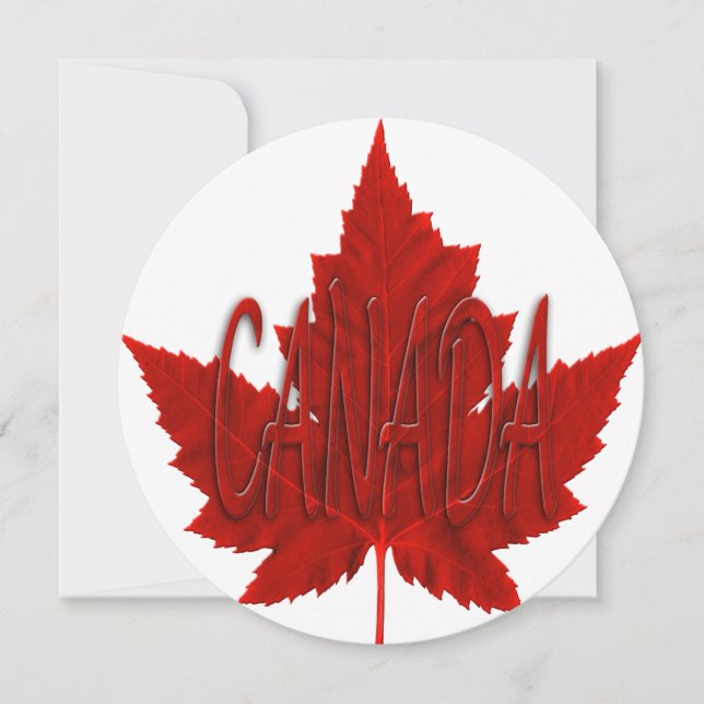 Canada Invitations Personalized Canada Flag RSVP (Front)
