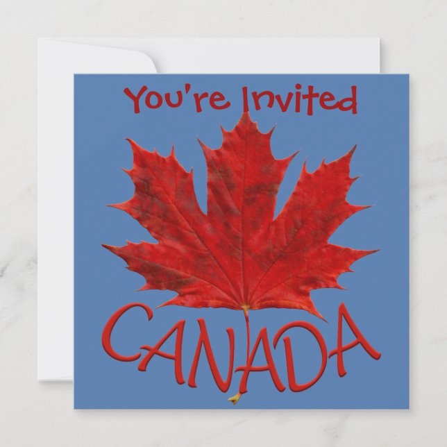 Canada Invitations Personalized Canada Flag RSVP (Front)
