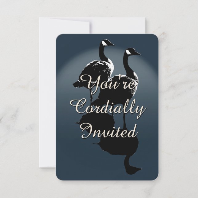Canada Invitations Personalized Canada Goose RSVP (Front)