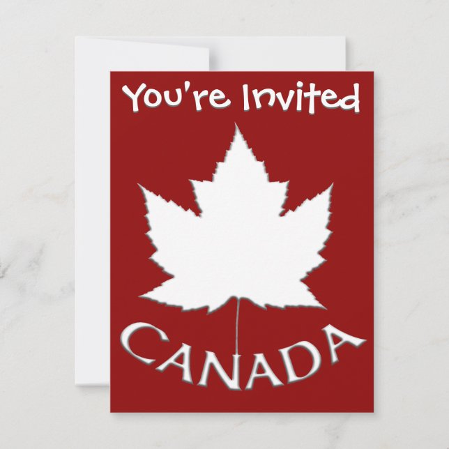 Canada Invitations Personalized Canada RSVP Cards (Front)