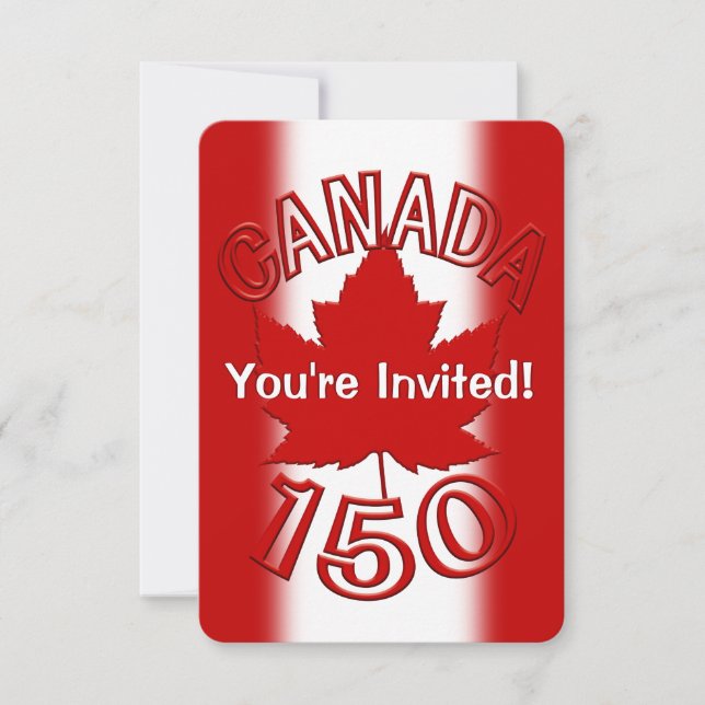 Canada Invitations Personalized Canada RSVP Cards (Front)