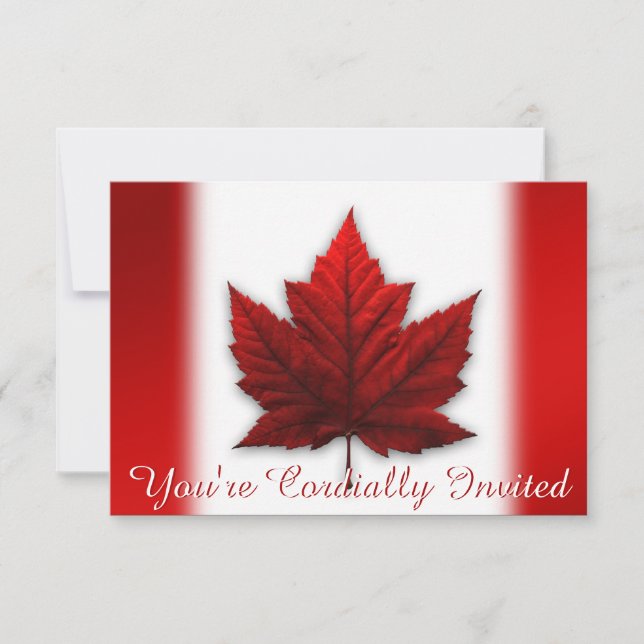 Canada Invitations Personalized Canada RSVP Cards (Front)