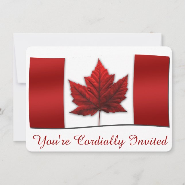 Canada Invitations Personalized Canada RSVP Cards (Front)