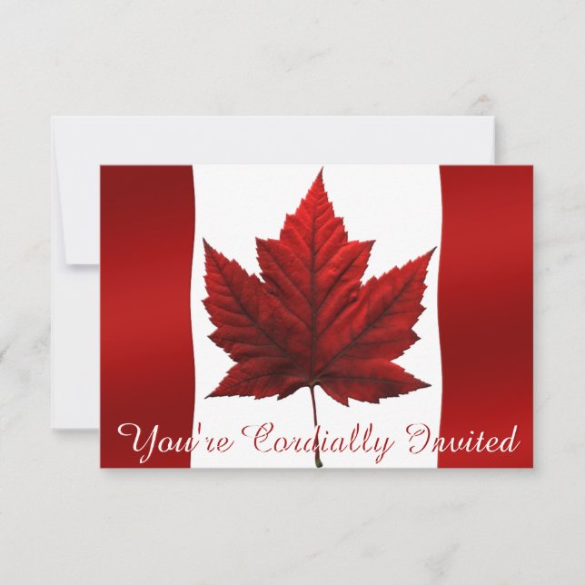 Canada Invitations Personalized Canada RSVP Cards (Front)