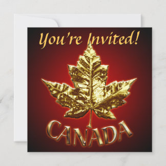 Canada Invitations Personalized Gold Canada RSVP