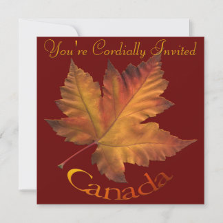 Canada Invitations Personalized Maple Leaf CN RSVP
