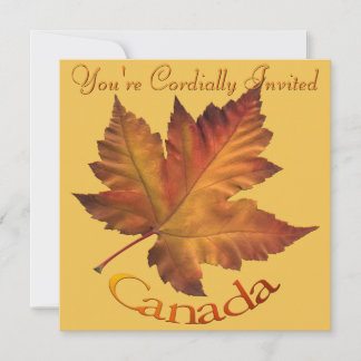 Canada Invitations Personalized Maple Leaf CN RSVP