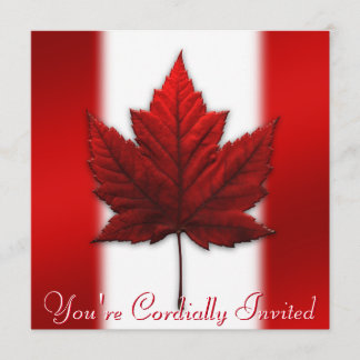 Canada Invitations Personalized Maple Leaf CN RSVP