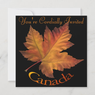 Canada Invitations Personalized Maple Leaf CN RSVP