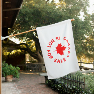 Canada is not for sale red maple leaf custom text house flag