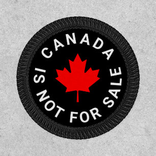 Canada is not for sale text red maple leaf black patch