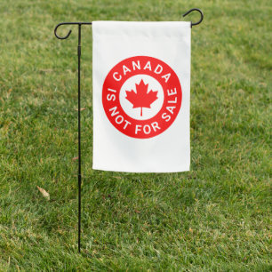 Canada is not for sale typography red maple leaf garden flag