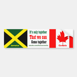 Canada jamaica together bumper sticker