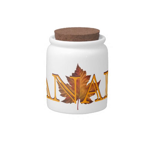Canada Jar Gold Canada Souvenir Candy Jar