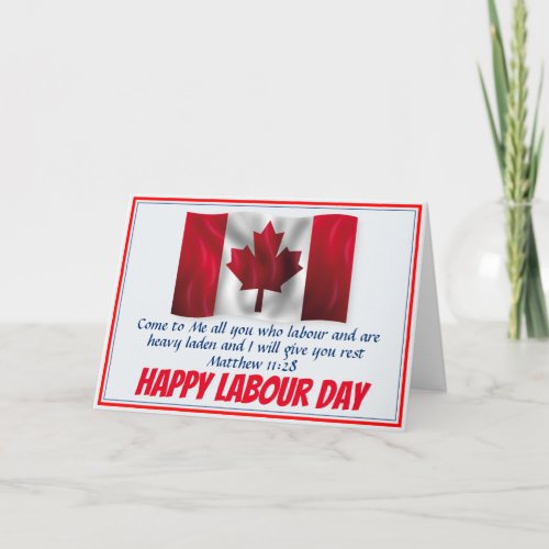 CANADA LABOUR DAY Canadian Flag Scripture Custom Card