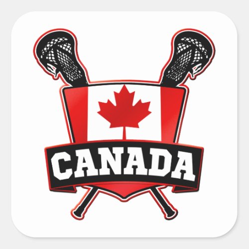 Canada Lacrosse Logo Square Sticker