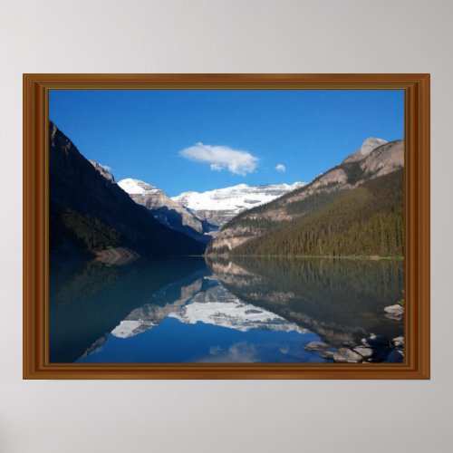 Canada Lake Louise Rocky Mountain Wood Frame Print