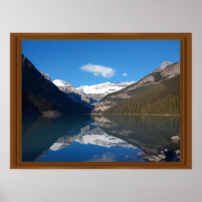 Canada Lake Louise Rocky Mountain Wood Frame Print (Front)