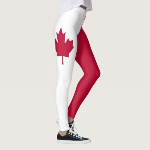 Canada Leggings - l'Unifolié the one leafed Maple Leaf Canadian national flag.