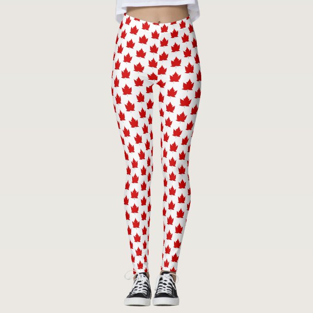 Canada Leggings Canada Maple Leaf Souvenir Pants (Front)