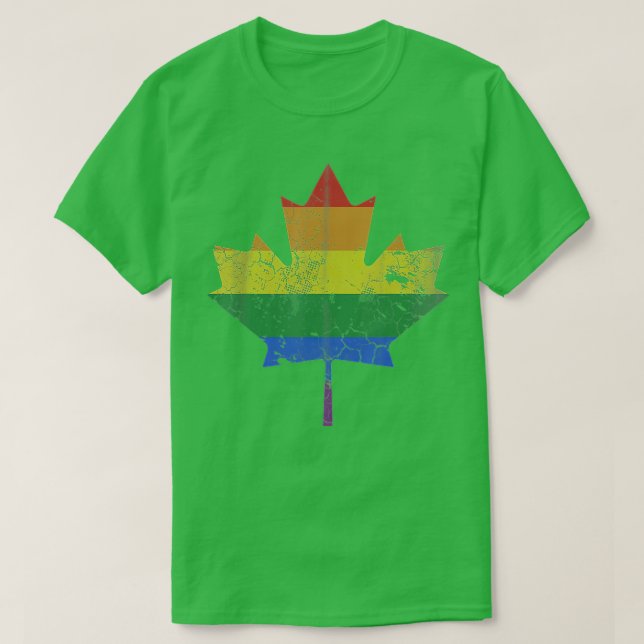 Canada LGB Pride  LGBQ Canadian Maple Leaf  T-Shirt (Design Front)