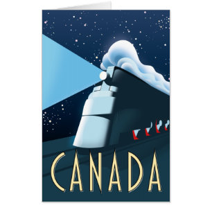Canada Locomotive travel poster Card