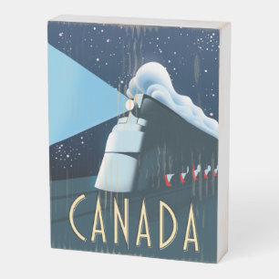 Canada Locomotive travel poster Wooden Box Sign