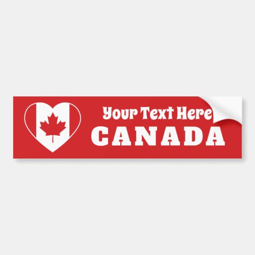 Canada Love custom bumpersticker Bumper Sticker