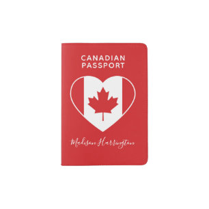 Canada Love custom name & text passport cover
