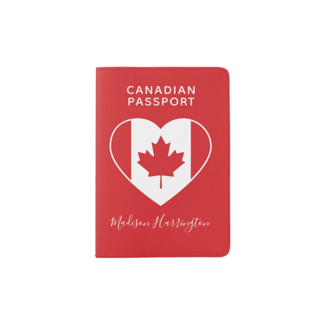 Canada Love custom name & text passport cover (Front)
