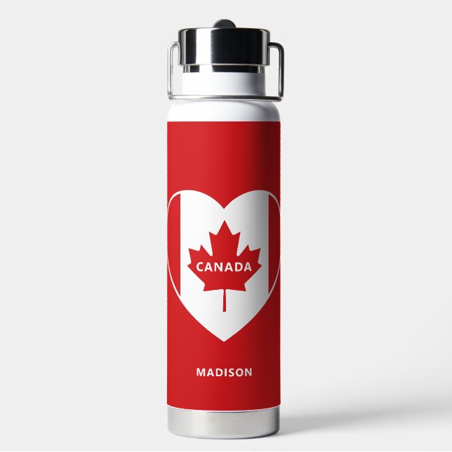 CANADA Love custom name Water Bottle (Back)
