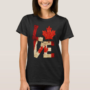 Canada Love Maple Leaf Patriotic Canadian Flag T-Shirt