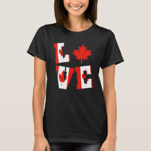 Canada Love Maple Leaf Patriotic Canadian Flag T-Shirt